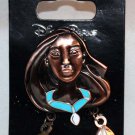 Disney Parks Pocahontas Sculpted Face Pin With Double Feather Dangles Disney Parks Pocahontas Sculpted Face Pin With Double Feather Dangles