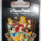 Disney Parks Jeweled Princess Shield Pin 8 Characters