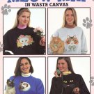Leisure Arts Meow Mix in Waste Canvas 10 Cat Designs to Cross Stitch