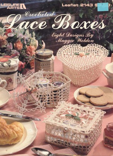 Leisure Arts Crocheted Lace Boxes 8 Designs in Cotton Thread
