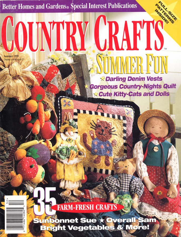 Better Homes and Gardens Country Crafts Magazine Summer 1995 - 35 Projects