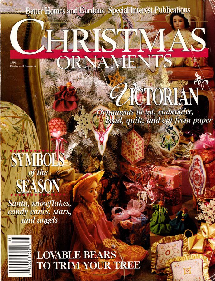 Better Homes and Gardens Christmas Ornaments Magazine 1991 Over 50
