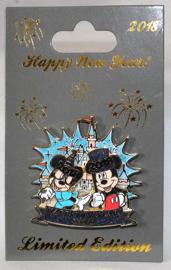 Disneyland Happy New Year 2018 Pin Mickey And Minnie