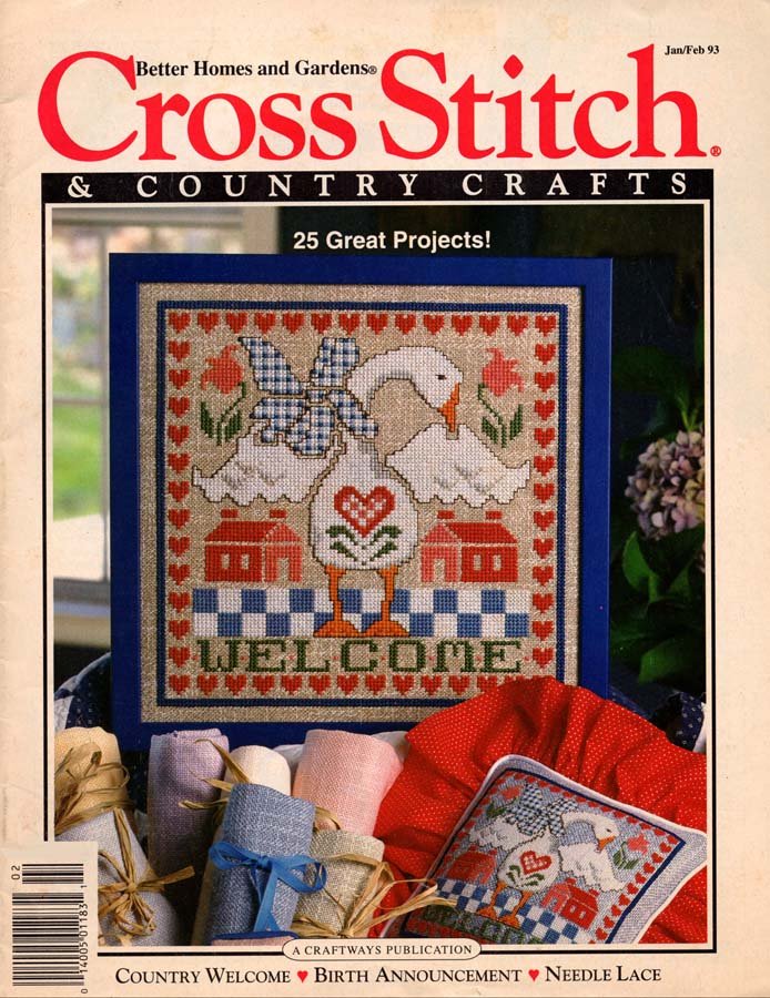 Better Homes and Gardens Cross Stitch and Country Crafts Magazine Jan ...