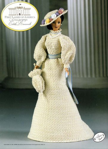 Annie's Attic First Ladies Collection Edith Roosevelt Outfit to Crochet for Barbie 2001