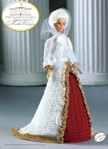 Annie's Attic First Ladies Collection Martha Washington Outfit to Crochet for Barbie 2001