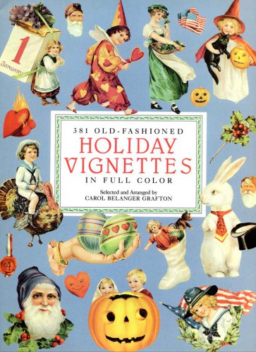 Dover Publications Old-Fashioned Holiday Vignettes Full Color 1993 - 381 Victorian Images Uncut OOP