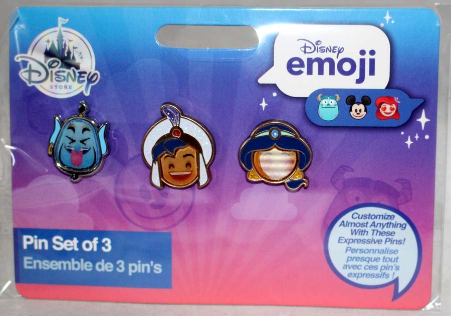 Disney Pin DS Store *Aladdin* Mini Lenticular Emoji Set Fun Beautiful Jasmine! 