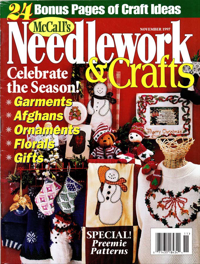 McCall's Needlework and Crafts Magazine November 1997 Over 70 Projects
