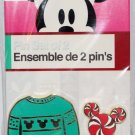 Disney Store Green Christmas Sweater 2-Pin Set Disney Store Green Christmas Sweater 2-Pin Set