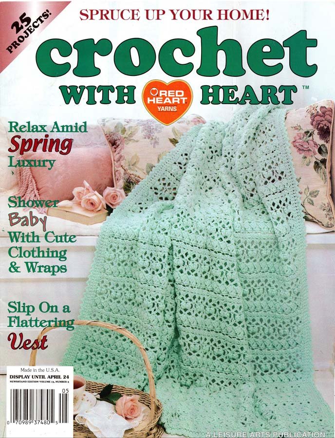 Leisure Arts' Crochet With Red Heart Yarns Magazine April 2001 - 25 ...