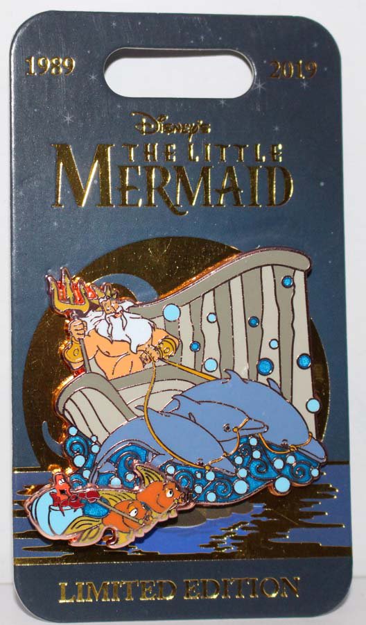 Disney Little Mermaid 30th Anniversary Pin King Triton and Sebastian Limited Edition 5000