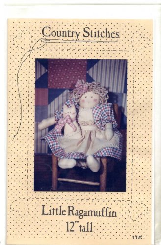 Country Stitches Sewing Pattern 115 Little Ragamuffin Doll 12" Tall 1988 Mint