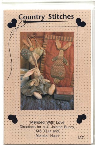 Country Stitches Sewing Pattern 127 Mended with Love Bunny 4" Tall and Quilt 1989 Mint