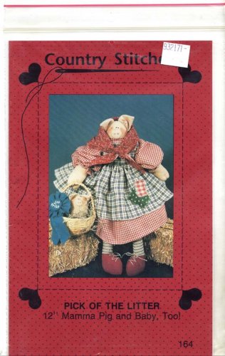 Country Stitches Sewing Pattern 164 Pick of the Litter 12" Mamma Pig and Baby 1992 Mint
