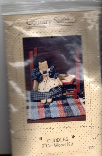 Country Stitches Sewing Pattern 111 Cuddles 9" Cat Wood Kit 1987 Mint