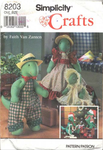 Simplicity Sewing Pattern Number 8203 1992 - Dinosaurs in 2 Sizes and Clothes Uncut