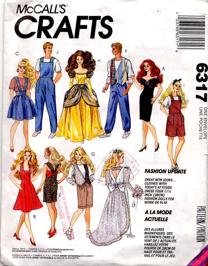  McCall's 3845 Sewing Pattern Tyler Wentworth Doll Clothes :  Arts, Crafts & Sewing