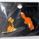 Loungefly Disney Fox and Hound 2-Pin Set Copper and Tod