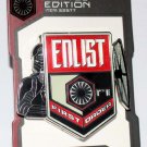 Disney Star Wars Galaxy's Edge Enlist  First Order Slider Pin T.I.E. Fighter and Pilot Ltd Ed 3000