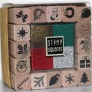 All Night Medial Stamp Squares Christmas Set 17 Rubber Stamps Unused