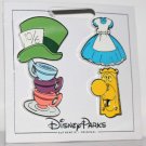 Disney Parks Alice in Wonderland Icons 4-Pin Set Disney Parks Alice in Wonderland Icons 4-Pin Set