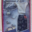Mattel Barbie Fashion Avenue Denim Fashion Silver Top and Accessories 2001 NRFB