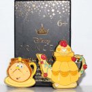 Loungefly Disney Princess Tea 2-Pin Set Belle and Cogsworth Loungefly Disney Princess Tea 2-Pin Set Belle and Cogsworth