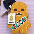 Loungefly Disney Parks Star Wars Chewbacca Holiday 2021 Crossbody Bag with Matching Pin Loungefly Disney Parks Star Wars Chewbacca Holiday 2021 Crossbody Bag with Matching Pin