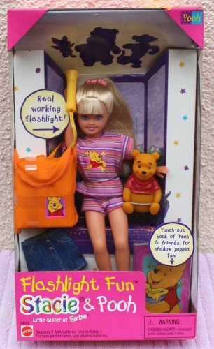 Mattel Flashlight Fun Stacie Doll and Winnie the Pooh 1997 Factory Sealed