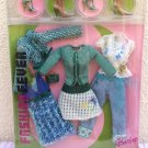 Mattel Barbie Fashion Fever Outfit Set Blue Green White 2005 NRFB