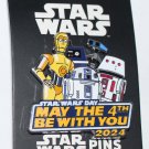 Disney Star Wars May the 4th Be With You 2024 Pin C-3PO, R2-S2 and Droids Limited Release Disney Star Wars May the 4th Be With You 2024 Pin C-3PO, R2-S2 and Droids Limited Release
