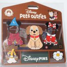 Disney Pets Outfits Pin Set Tan Dog Plus 2 Outfits and 2 Accessories Sealed Disney Pets Outfits Pin Set Tan Dog Plus 2 Outfits and 2 Accessories Sealed