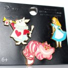 Loungefly Disney Alice in Wonderland Chibi 3-Pin Set White Rabbit, Cheshire Cat