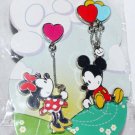 Disney Store Mickey Mouse and Minnie Mouse Heart Balloons 2-Pin Dangle Set