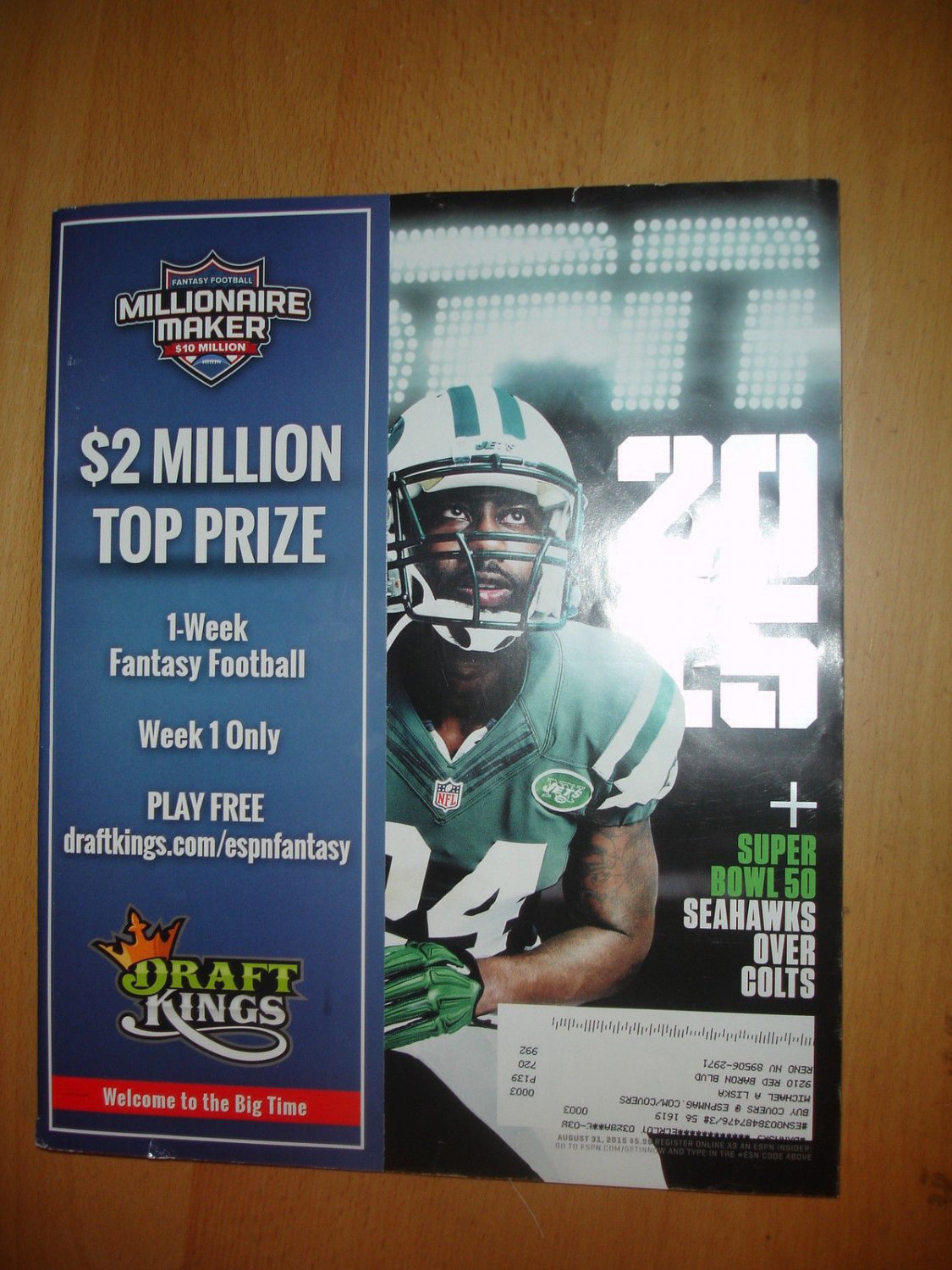 ESPN MAGAZINE August 2015 NFL 2015