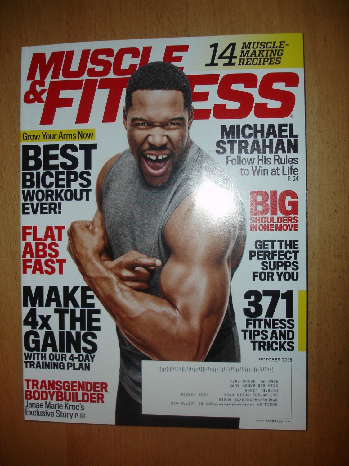 Muscle And Fitness Magazine October 2015 Michael Strahan 