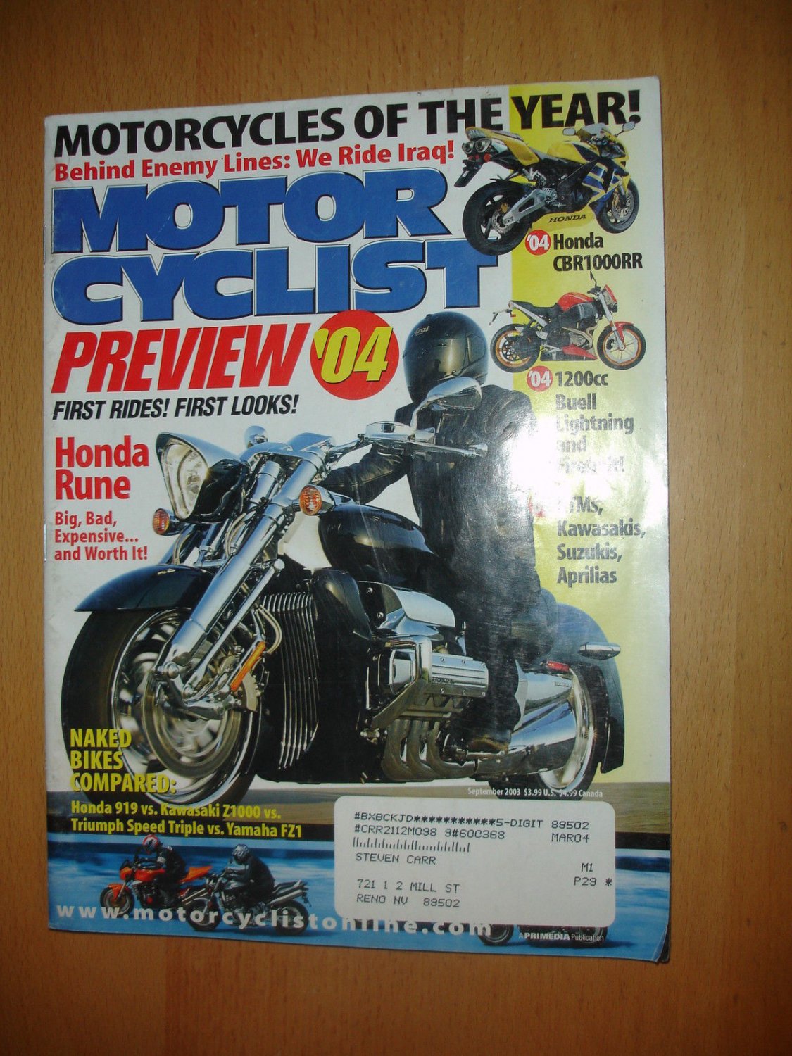 Motor Cyclist September 2003