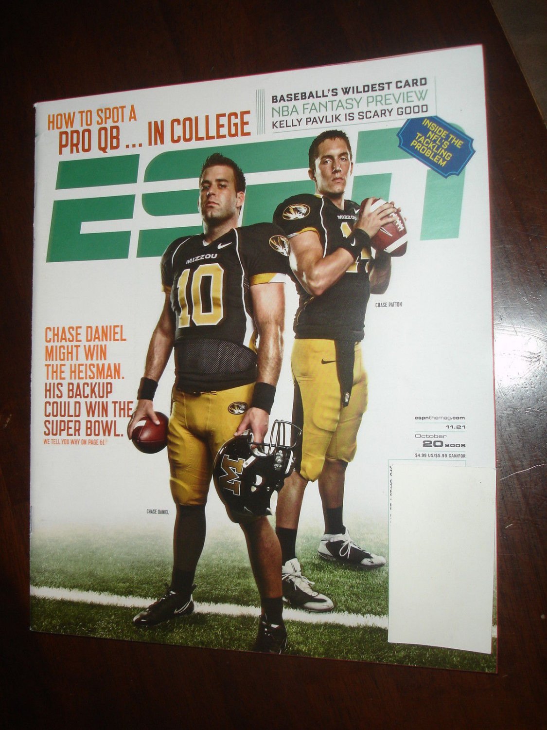 ESPN MAGAZINE October 2008 Chase Daniel Chase Patton