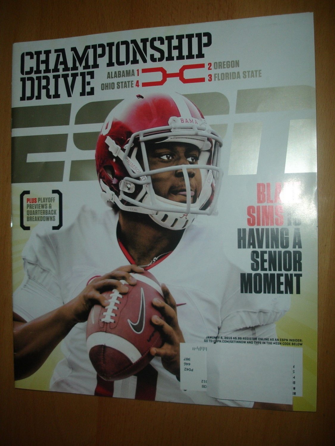 ESPN MAGAZINE January 2015 Blake Sims