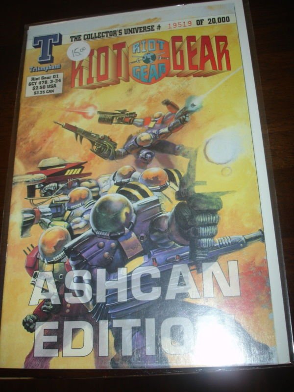 RIOT GEAR ASHCAN EDITION 1 19519 of 20,000 Near Mint Comics Book
