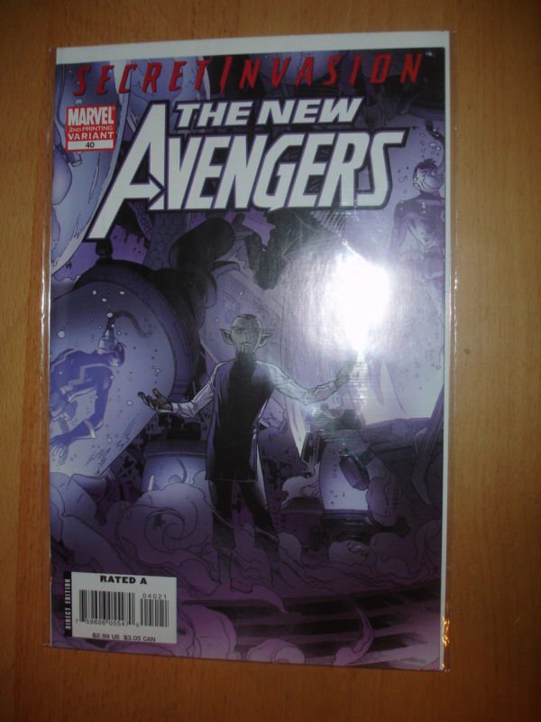 The New Avengers #40 Variant Edition 2nd Printing 2008 NM Secret Invasion