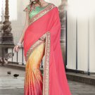 SSMA-9508 - Surbhi Fashion Pink Color Silk Georgette Designer Party Wear Saree