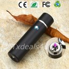 Matte Black Dual Arc Electric USB Lighter Rechargeable Plasma Windproof Flameless Cigar Pipe