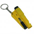 3 in 1 Mini Emergency Safety Hammer Auto Car Window Glass Breaker Cutter Whistle Escape Tool Yellow