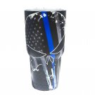 Thin Blue Line Punisher 30 oz Stainless Steel Vacuum Insulated Tumbler with Lid