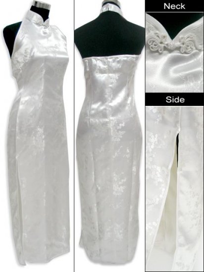 Chinese Backless Dress: White