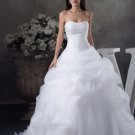 White Glamorous Hall Sweetheart Zipper Chapel Train Embroidery Bridal Gown