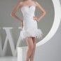 Sexy Hall Column Sleeveless Organza Mini Fur Bridal Gown