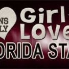 This Girl Loves FSU License Plate Tag 6"x 12" NCAA Florida State  Metal Auto